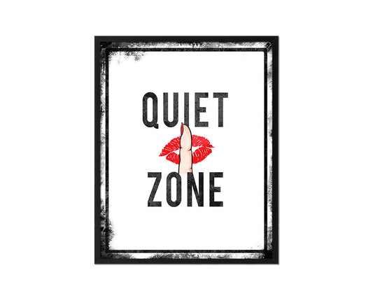 Quiet Zone Notice Danger Sign Framed Print Wall Decor Art Gifts