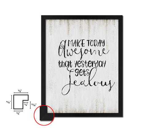 Make today so awesome Quote Wood Framed Print Wall Decor Art