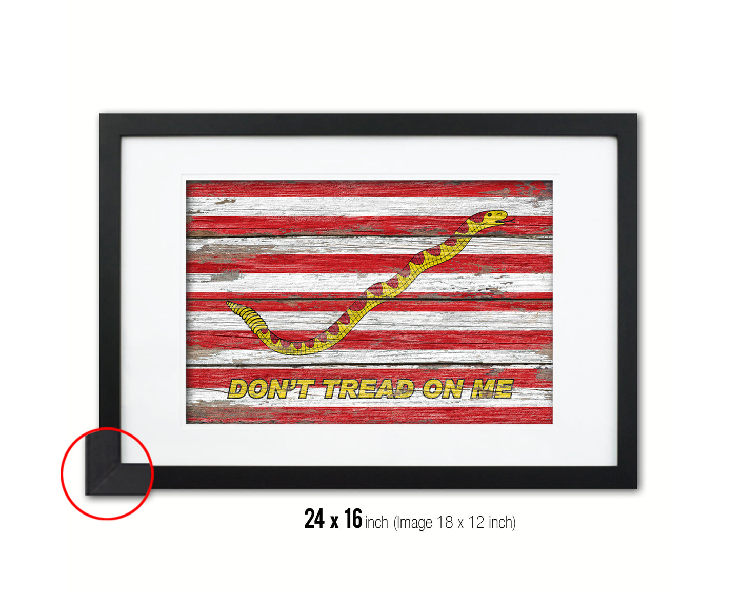 Gadsden First Navy Jacks Dont tread on Me Wood Rustic Flag Framed Print Art