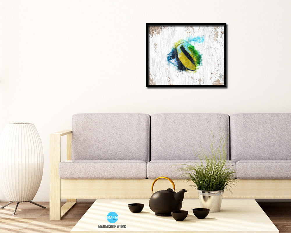 Tropical Fish Framed Print Modern Restaurant Sushi Bar Modern Watercolor Wall Art Decor