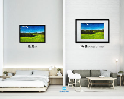Vancouver Golf Course, Canada Artwork Painting Print Art Wood Framed Wall Decor Gifts