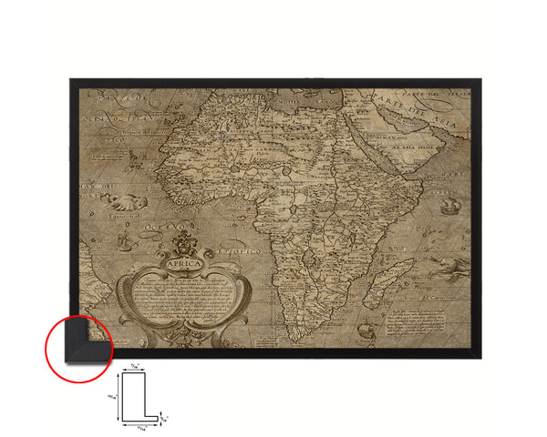 Africa Arnoldo di Arnoldi Italy Circa 1600 Historical Map Framed Print Art Wall Decor Gifts