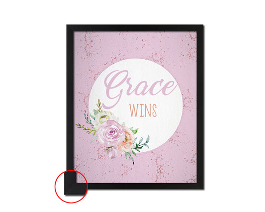 Grace wins Quote Framed Print Wall Decor Art Gifts