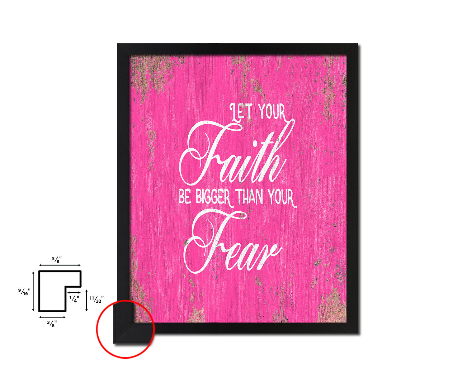 Let your Faith be bigger than your fear Quote Framed Print Home Decor Wall Art Gifts