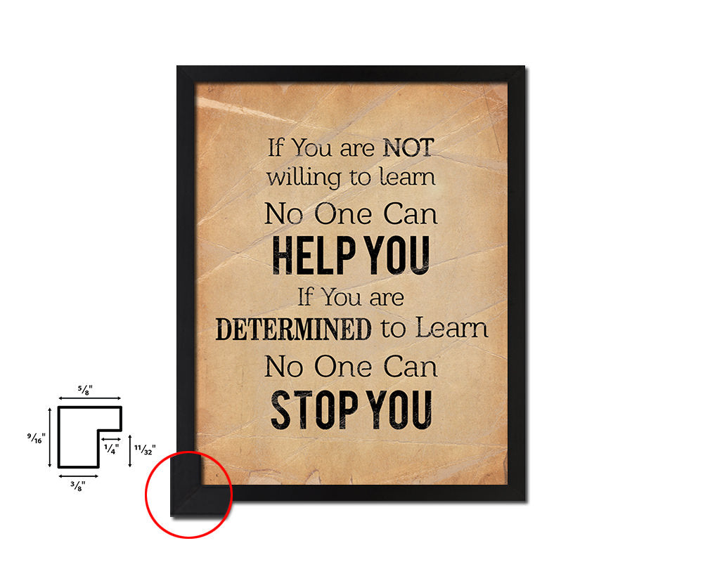 If you are not willing to learn Quote Paper Artwork Framed Print Wall Decor Art