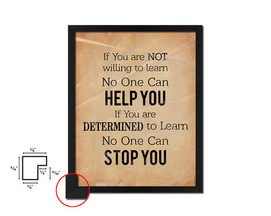 If you are not willing to learn Quote Paper Artwork Framed Print Wall Decor Art