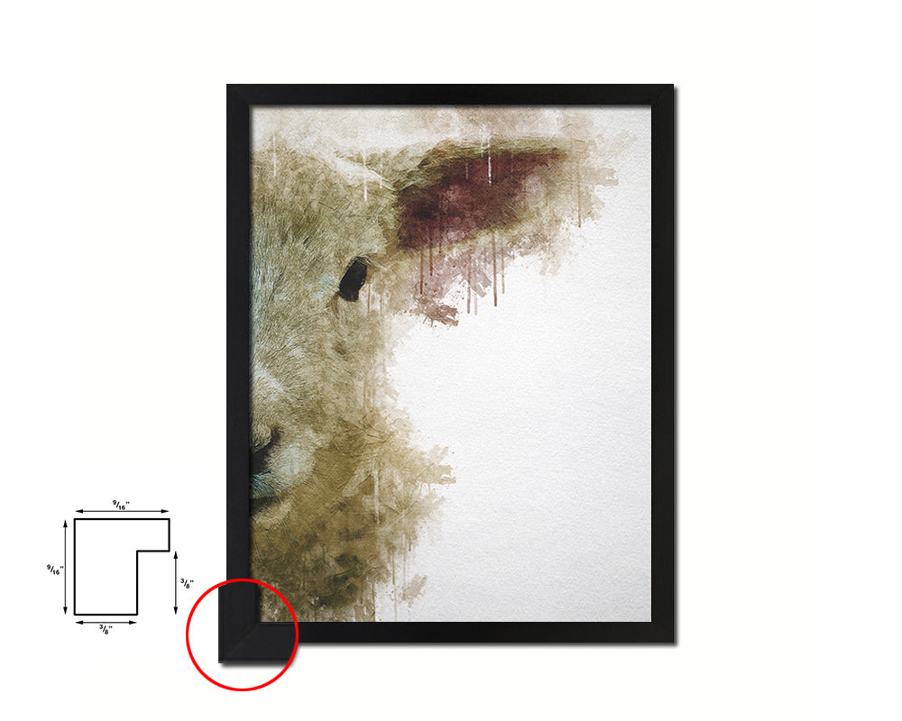 Lamb Animal Painting Print Framed Art Home Wall Decor Gifts