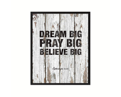 Dream Pray Bbelieve Big Quote Wood Framed Print Home Decor Wall Art Gifts