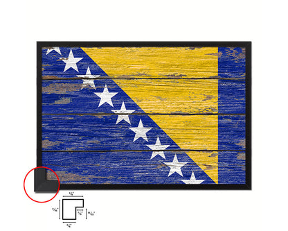 Bosnia Country Wood Rustic National Flag Wood Framed Print Wall Art Decor Gifts