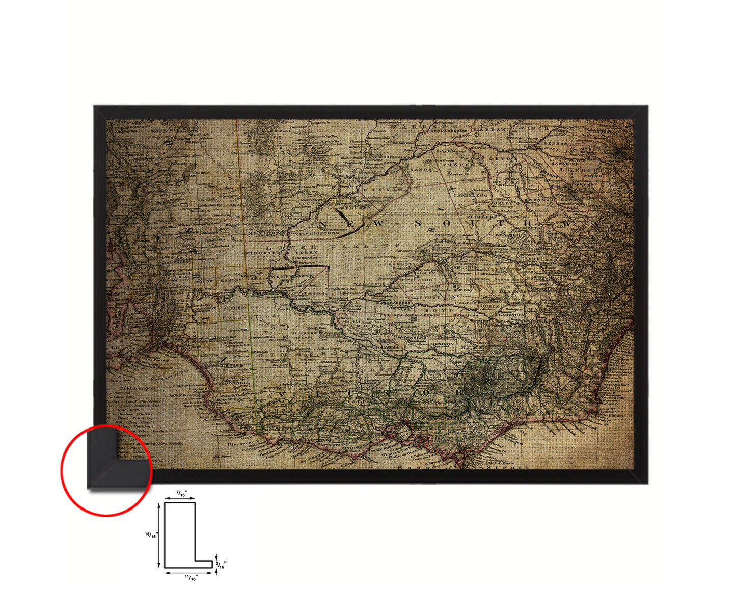 Australia Vintage Map Framed Print Art Wall Decor Gifts