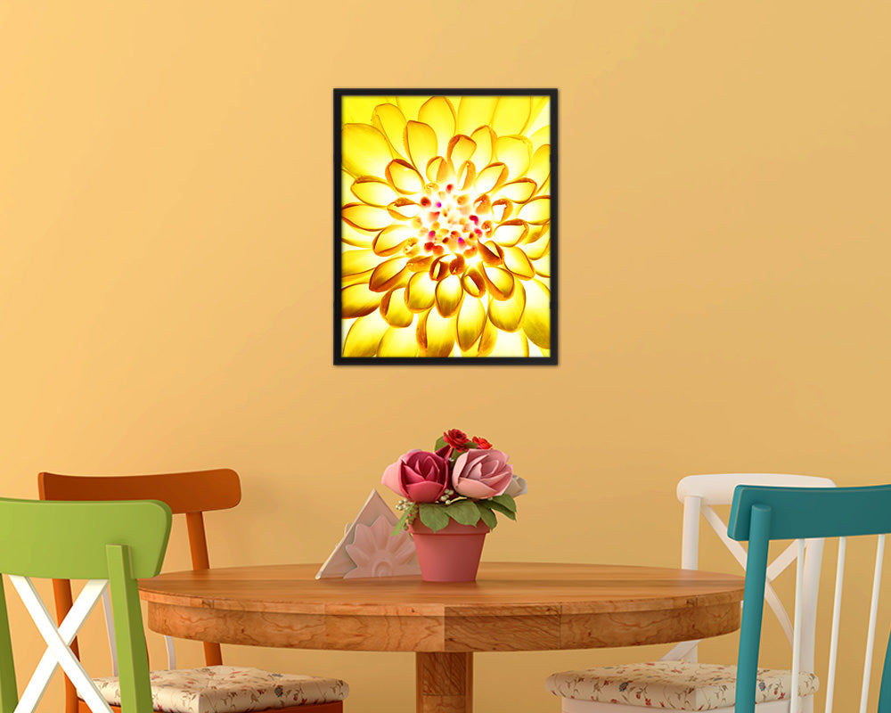 Chrysanthemum Yellow Flower Wood Framed Paper Print Wall Decor Art Gifts