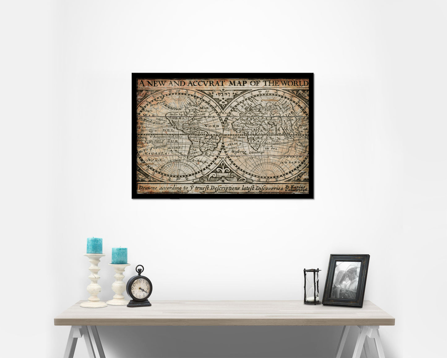 World John Speed 1635 Antique Map Framed Print Art Wall Decor Gifts