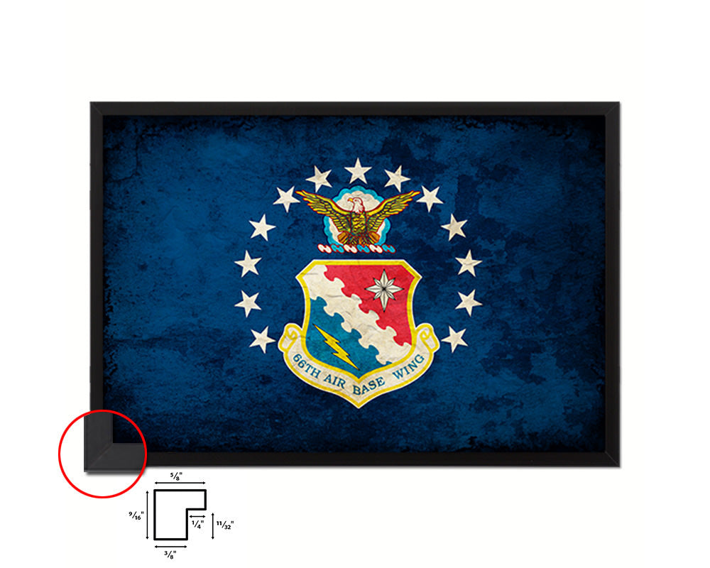 66th Airforce ABW Emblem Paper Texture Flag Framed Prints Home Decor Wall Art Gifts