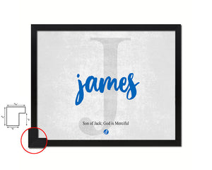 James Personalized Biblical Name Plate Art Framed Print Kids Baby Room Wall Decor Gifts