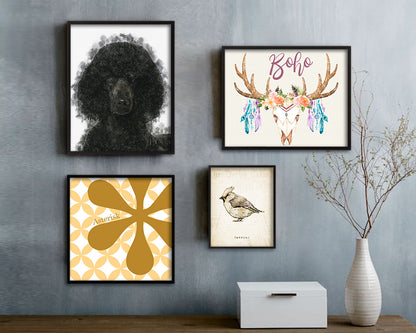 Maltese Dog Puppy Portrait Framed Print Pet Watercolor Wall Decor Art Gifts