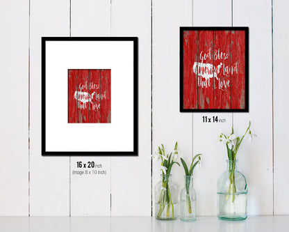 God bless America land that I love Quote Framed Print Home Decor Wall Art Gifts