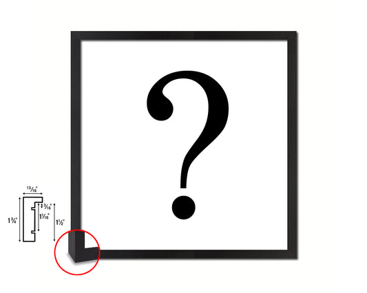Question Punctuation Symbol Framed Print Home Decor Wall Art English Teacher Gifts