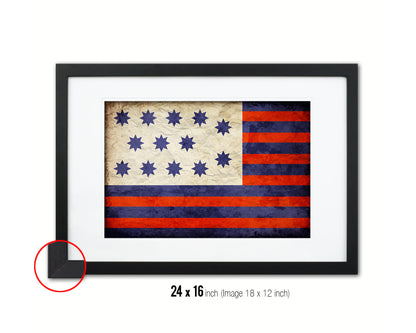 Guilford Courthouse North Carolina Revolutionary War Vintage Military Flag Framed Print Art