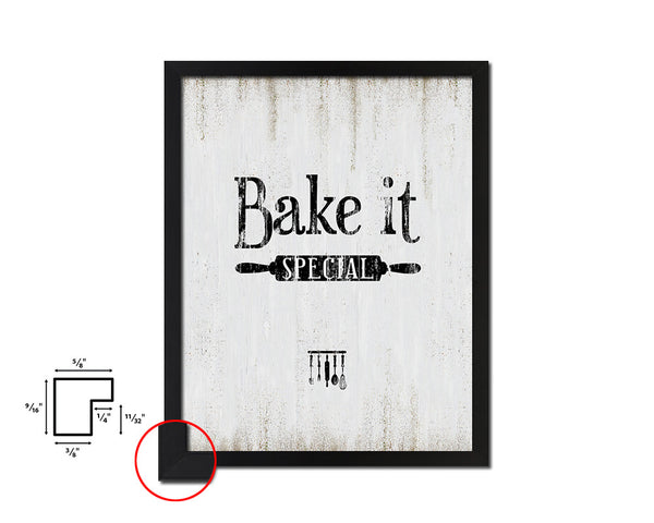 Bake it special Quote Wood Framed Print Wall Decor Art