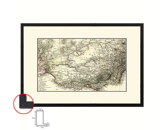 Australia Old Map Framed Print Art Wall Decor Gifts