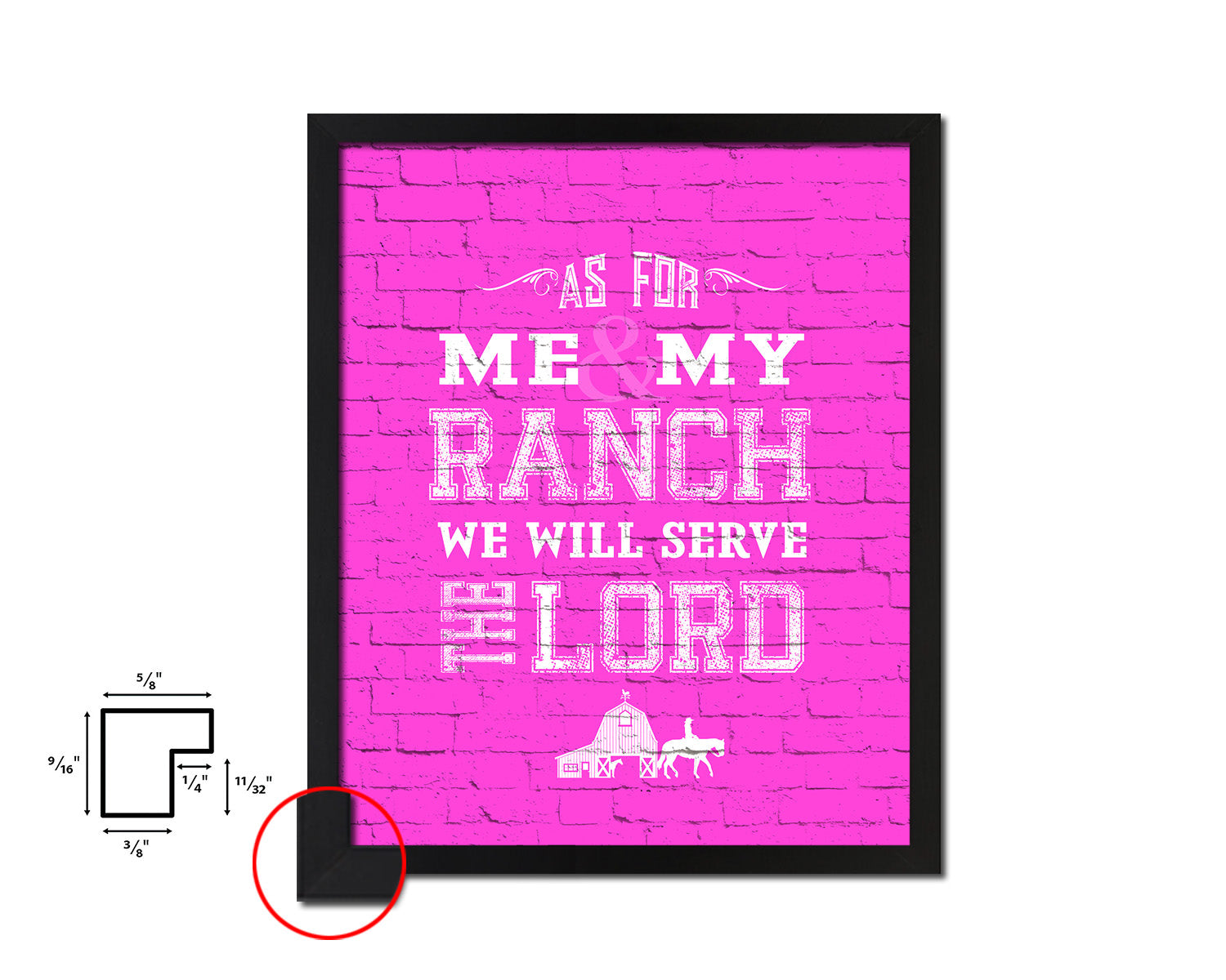 As for me & my ranch, we will serve the Lord Quote Framed Print Home Decor Wall Art Gifts