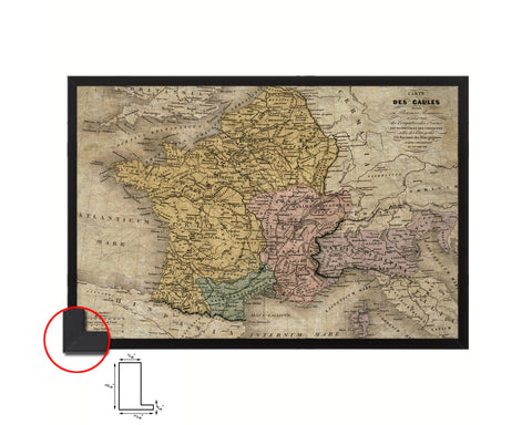 France Historical Map Framed Print Art Wall Decor Gifts