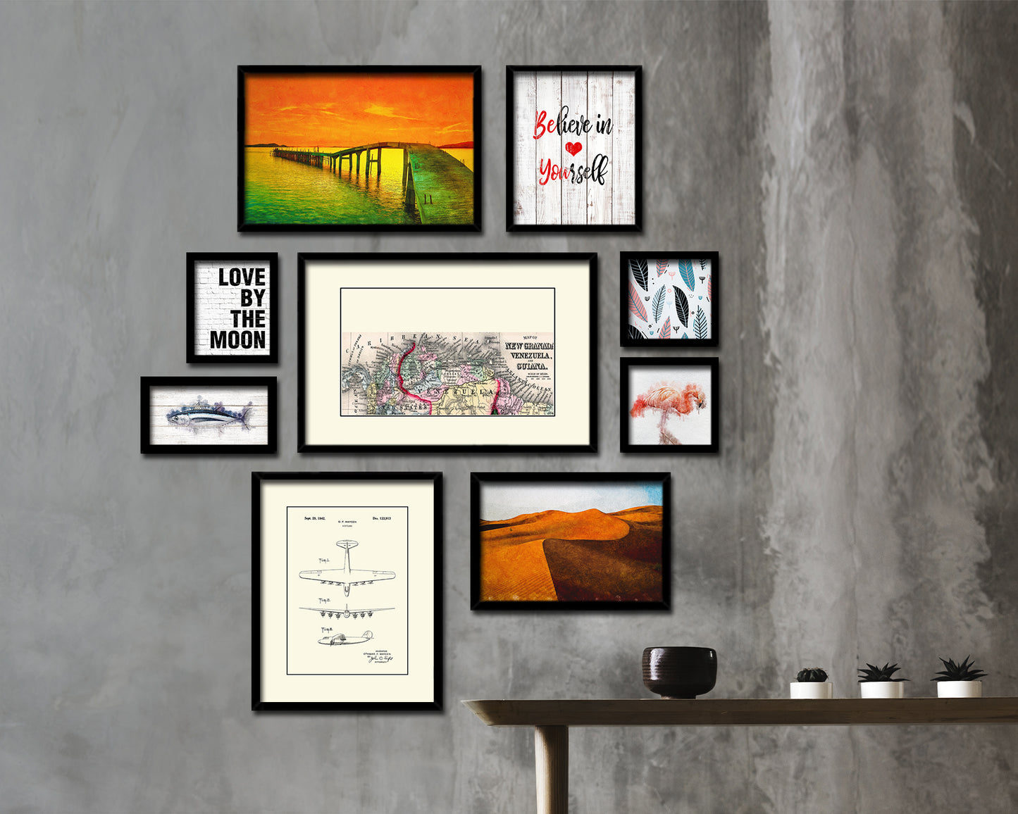 Venezuela Old Map Framed Print Art Wall Decor Gifts