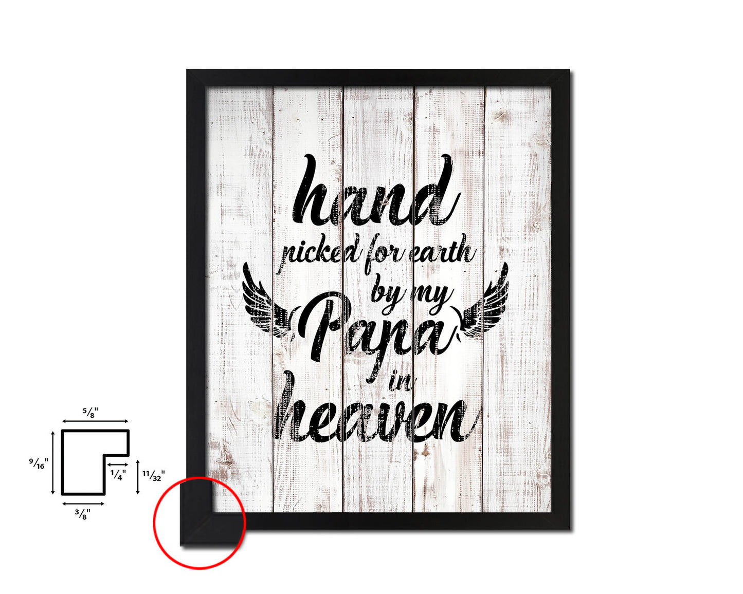 Hand picked for earth by our Papa in heaven Quote Framed Print Wall Art Decor Gifts