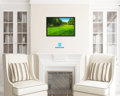 Vancouver Golf Course, Canada Artwork Painting Print Art Wood Framed Wall Decor Gifts