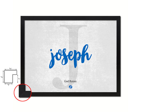 Joseph Personalized Biblical Name Plate Art Framed Print Kids Baby Room Wall Decor Gifts