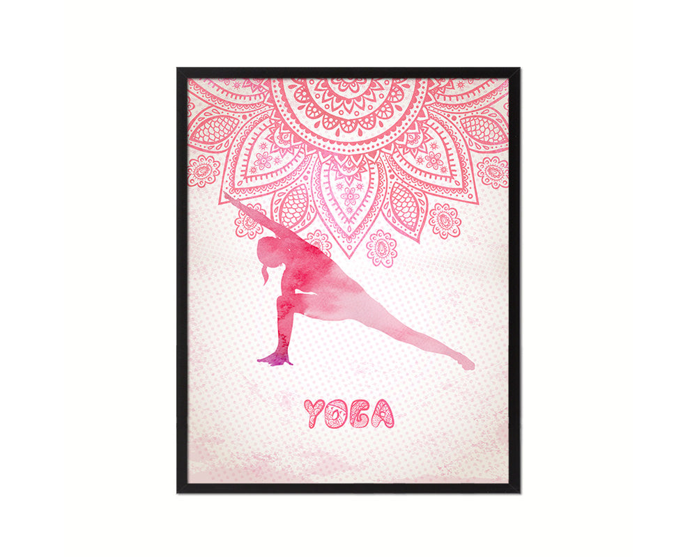 Extended Side Angle Pose Yoga Wood Framed Print Wall Decor Art Gifts