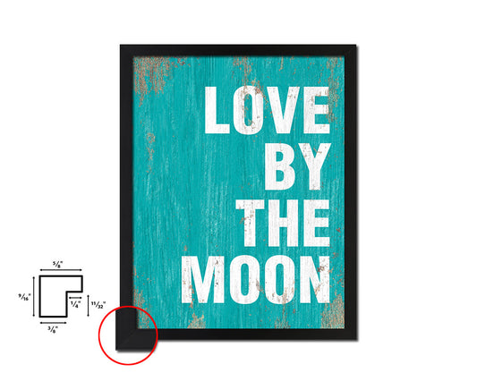Love by the moon Quote Saying Framed Print Home Decor Wall Art Gifts