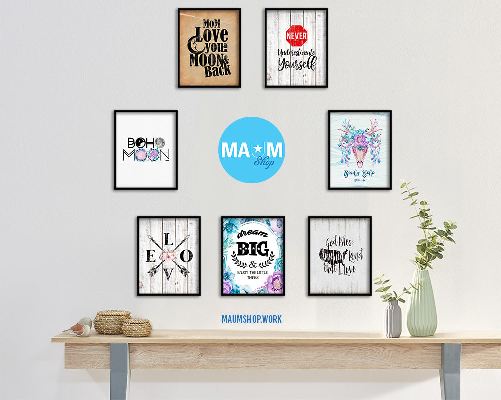 Believe & act as if it were impossible Quote Wood Framed Print Wall Decor Art