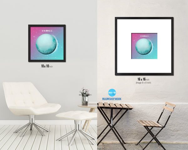 Uranus Planet Colorful Prints Watercolor Solar System Framed Print Home Decor Wall Art Gifts