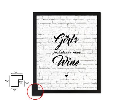 Girls just wanna have Quote Wood Framed Print Wall Decor Art Gifts