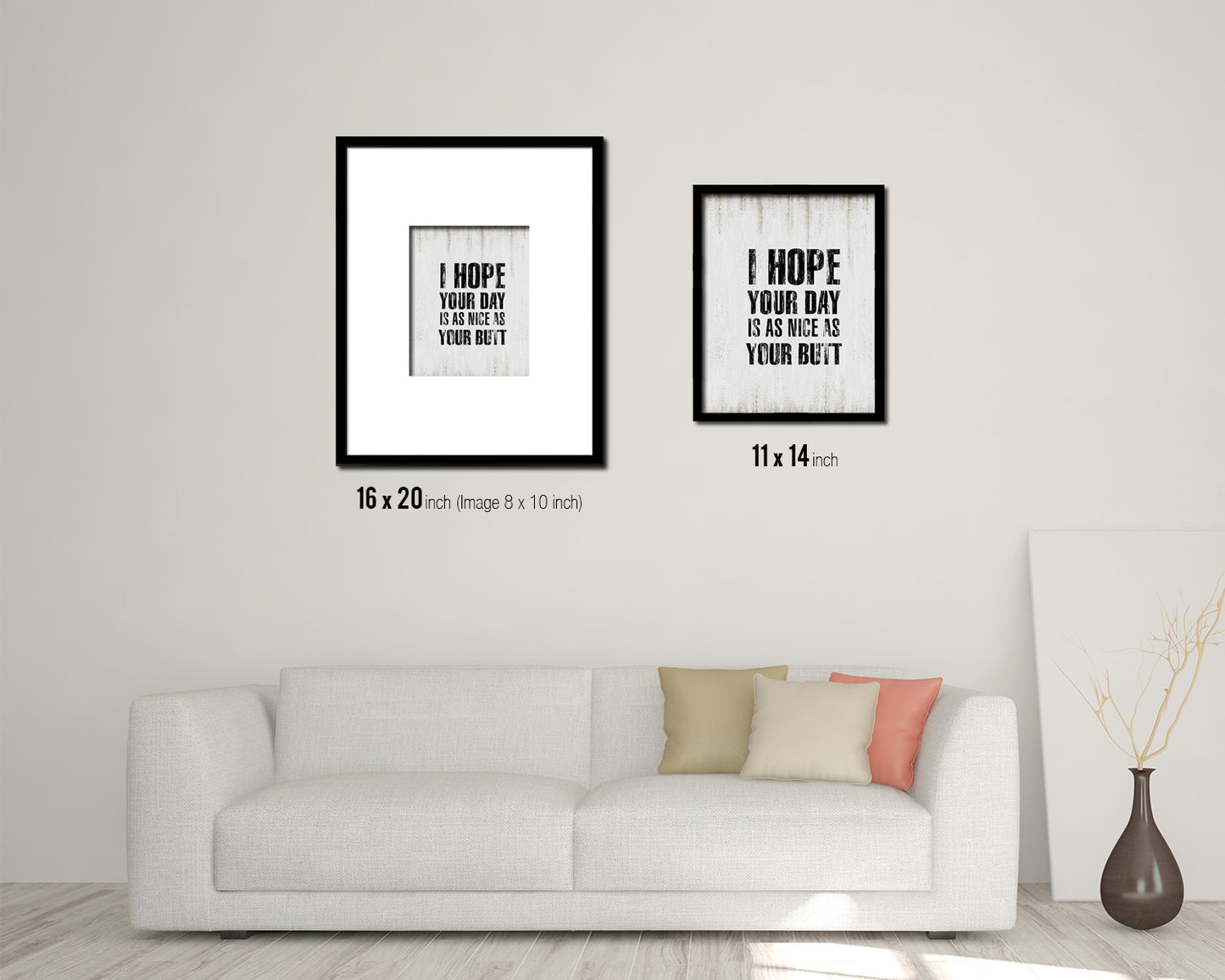 I hope your day is as nice as your butt Quote Wood Framed Print Wall Decor Art