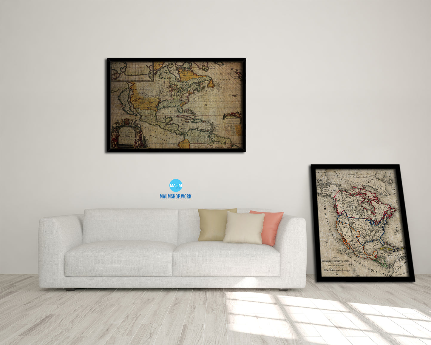 North America Louis Hennepin In Amsterdam 1698 Vintage Map Framed Print Art Wall Decor Gifts