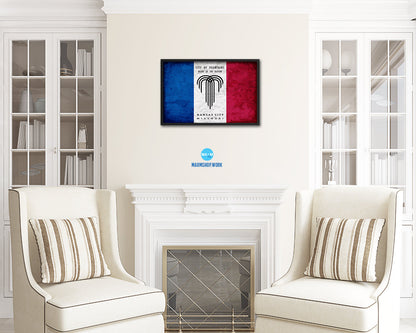 Kansas City Missouri State Vintage Flag Wood Framed Prints Decor Wall Art Gifts