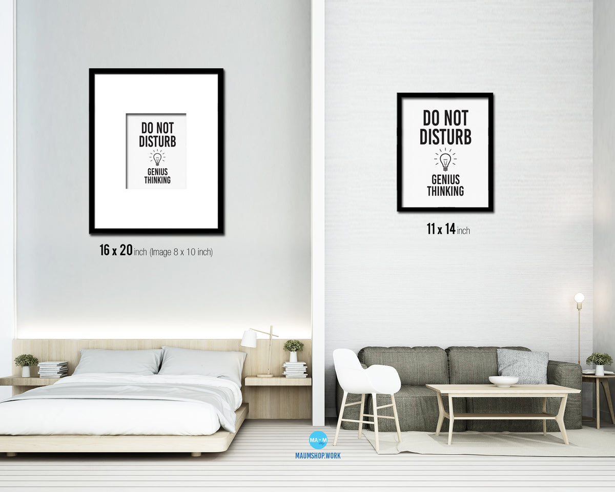 Do not disturb genius thinking Notice Danger Sign Framed Print Home Decor Wall Art Gifts