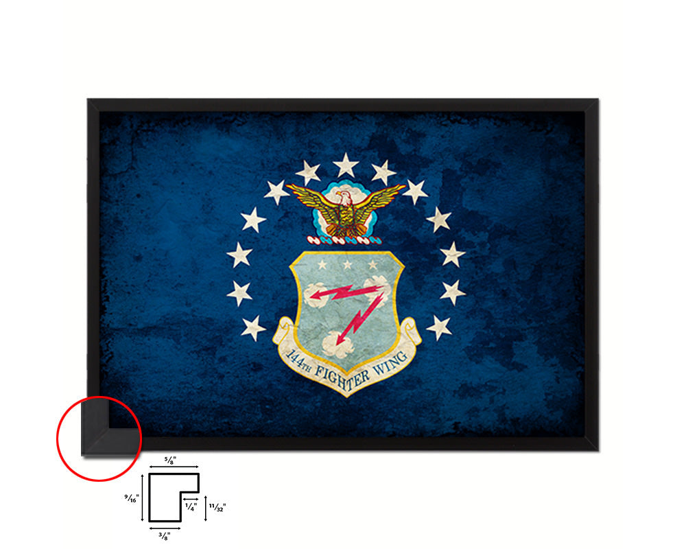 144th Fighter Wing Emblem Paper Texture Flag Framed Prints Home Decor Wall Art Gifts