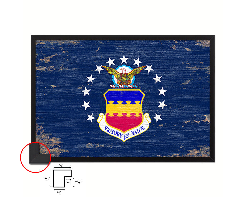 104th Fighter Wing Shabby Chic Emblem Flag Wood Framed Prints Wall Art Decor Gifts