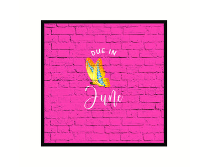 Baby Due In Jun Pregnancy Announcement Personalized Frame Print Wall Decor Art Gifts