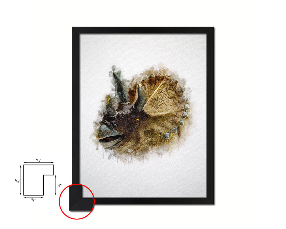 Dinosaur Animal Painting Print Framed Art Home Wall Decor Gifts