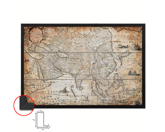 Asia Willem Blaeu Amsterdam 1640 Antique Map Framed Print Art Wall Decor Gifts