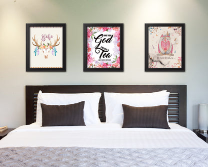 And then god created and it was so very good Quote Wood Framed Print Home Decor Wall Art Gifts