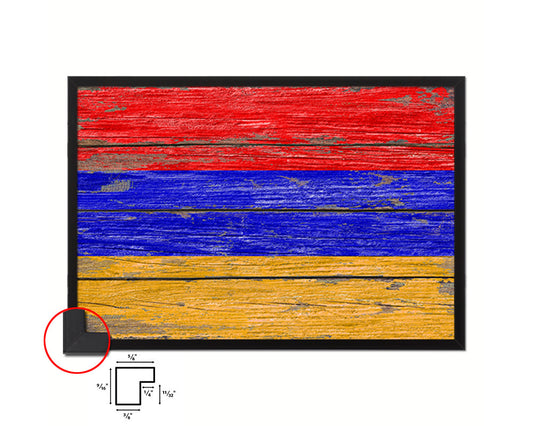 Armenia Country Wood Rustic National Flag Wood Framed Print Wall Art Decor Gifts