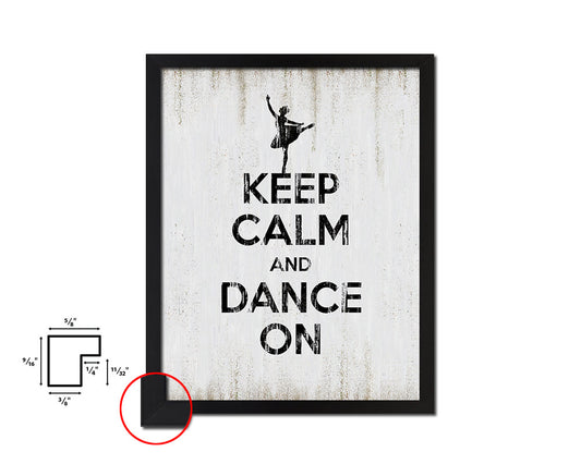 Keep calm and dance on Quote Wood Framed Print Wall Decor Art