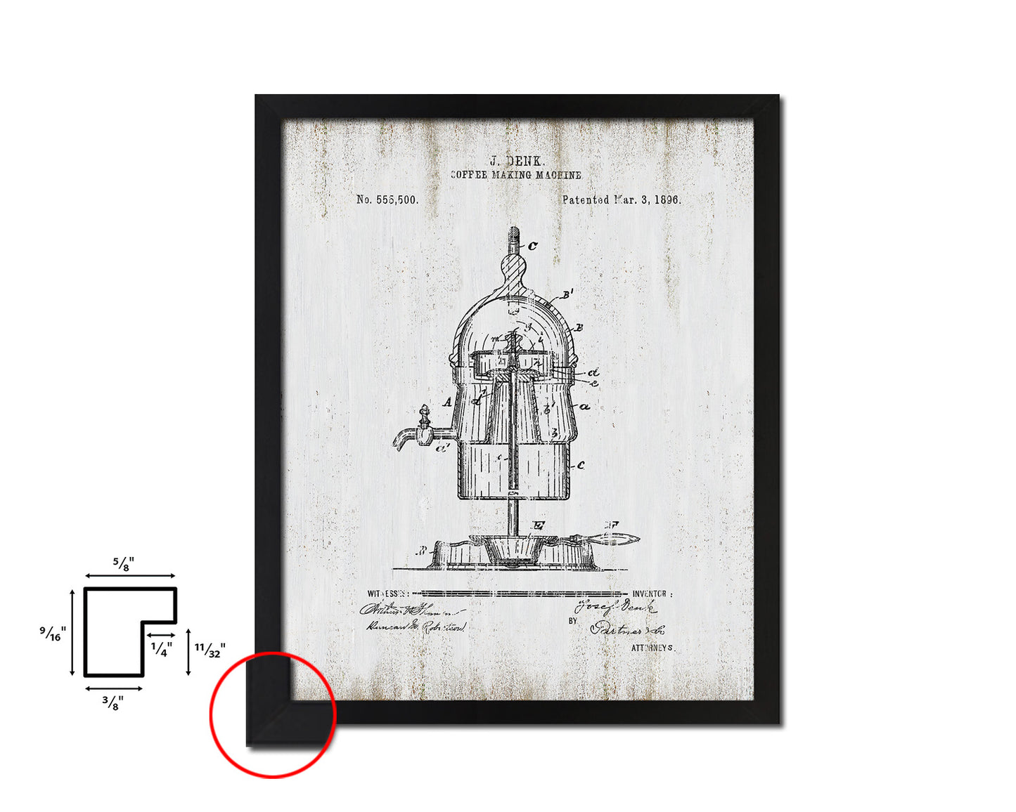 Making Machine Coffee Vintage Patent Artwork Black Frame Print Wall Art Decor Gifts