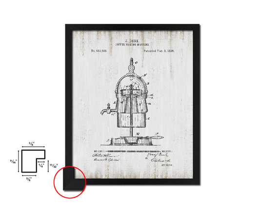 Making Machine Coffee Vintage Patent Artwork Black Frame Print Wall Art Decor Gifts