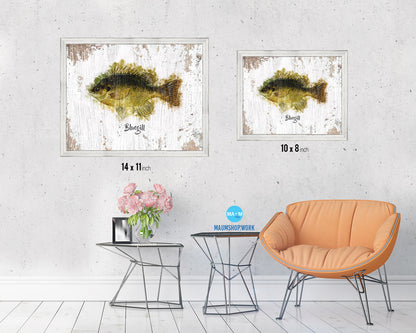 Bluegill Fish Framed Prints Modern Restaurant Sushi Bar Watercolor Wall Art Decor